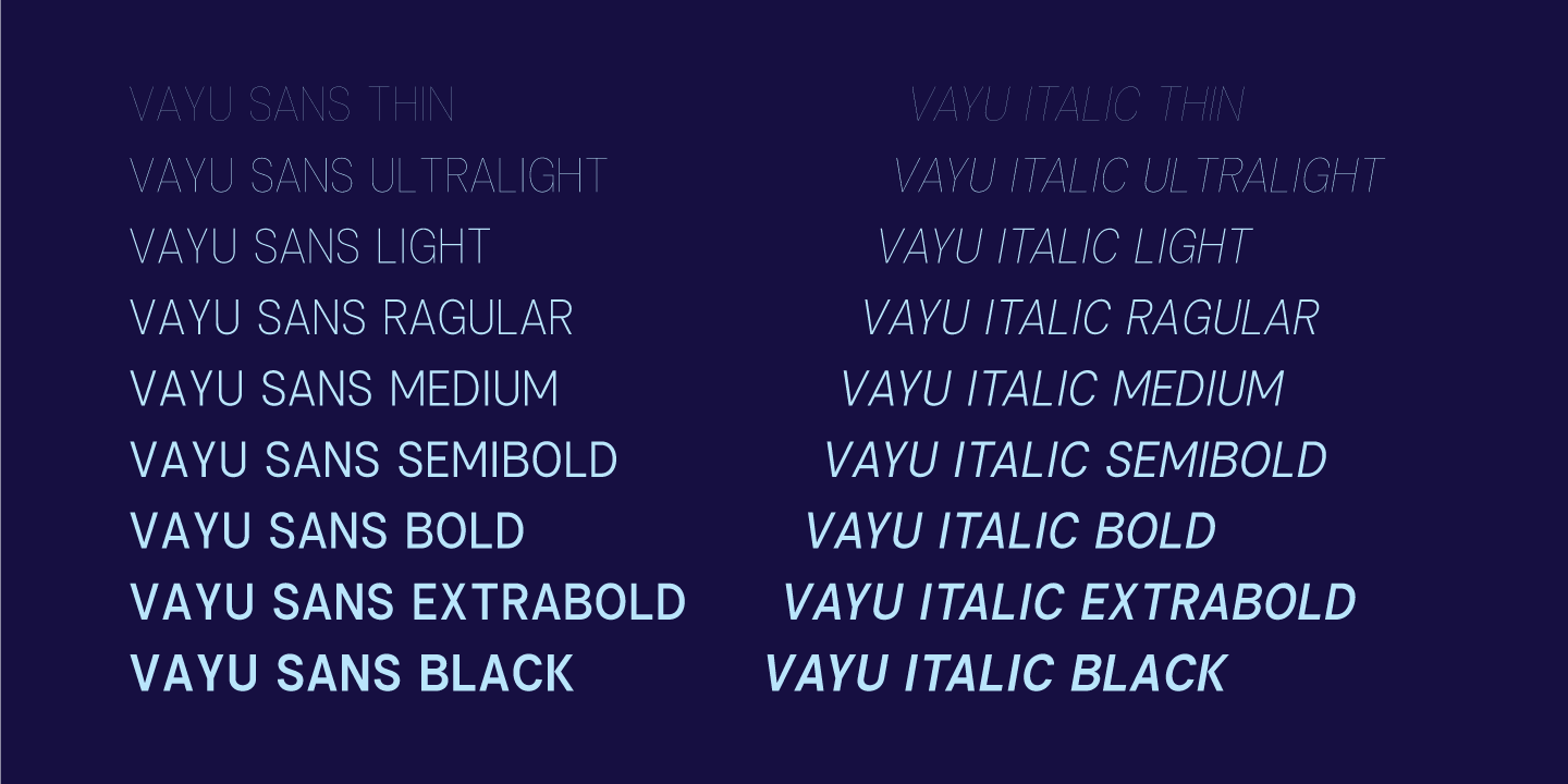 Vayu Sans Thin Font preview
